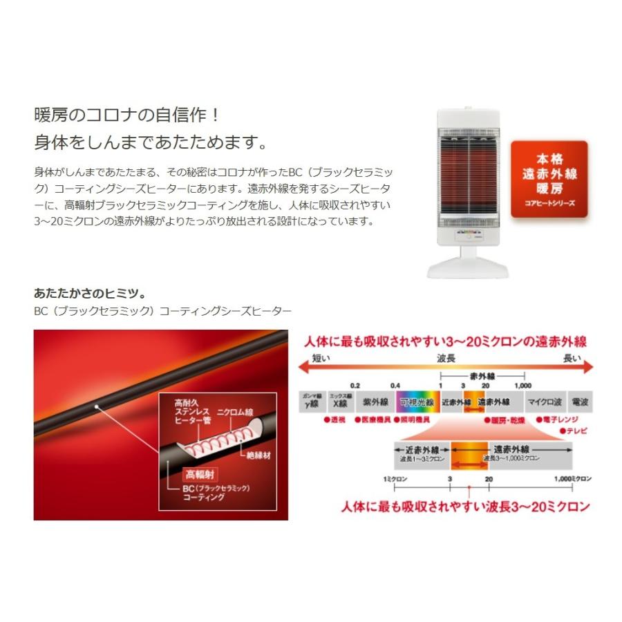 コアヒート CORONA 遠赤外線暖房器 コアヒート CH-129R 北海道・沖縄