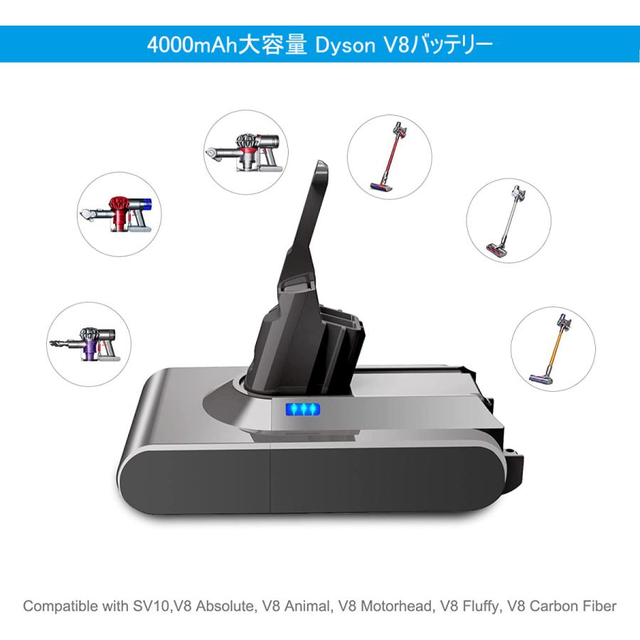 ダイソン V8 バッテリー SV10 大容量 4000mAh 掃除機 dyson Fluffy