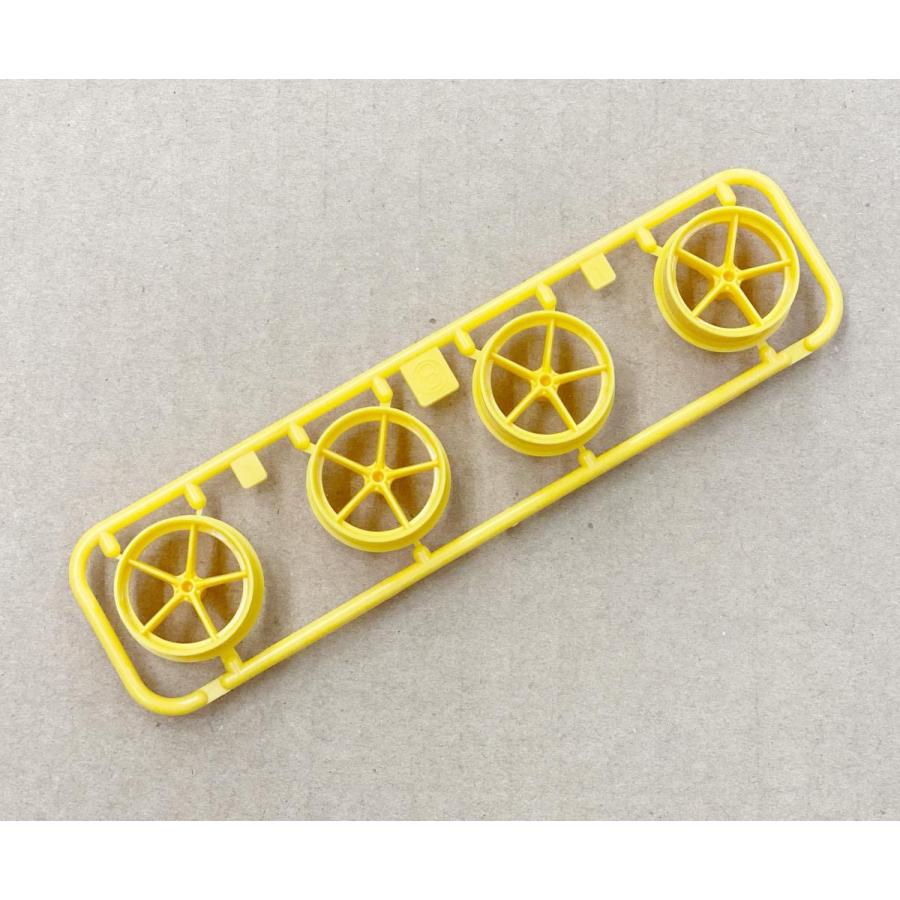 ミニ四駆 大径ナローライトウェイトホイール イエロー ばら売り