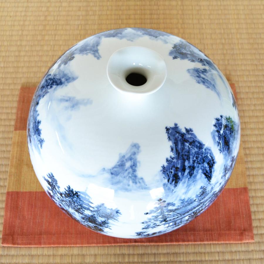 壷 つぼ 美術品 芸術作品 有田焼 染付山水 大壷 : 有田焼やきもの市場