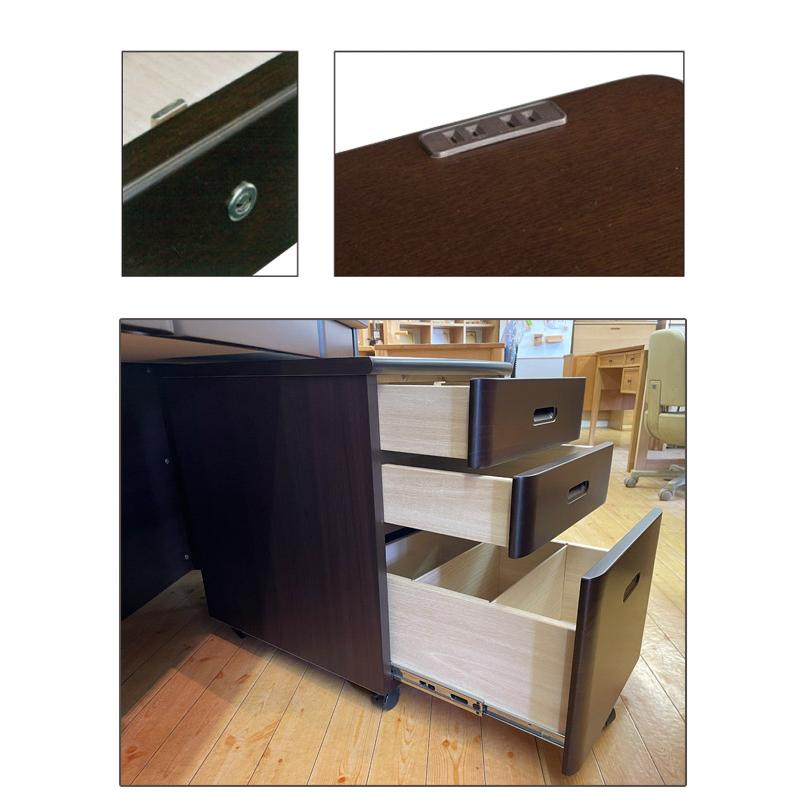 書斎デスク 机 ワゴン 学習机 勉強机 仕事机 PCデスク 大川家具 高級