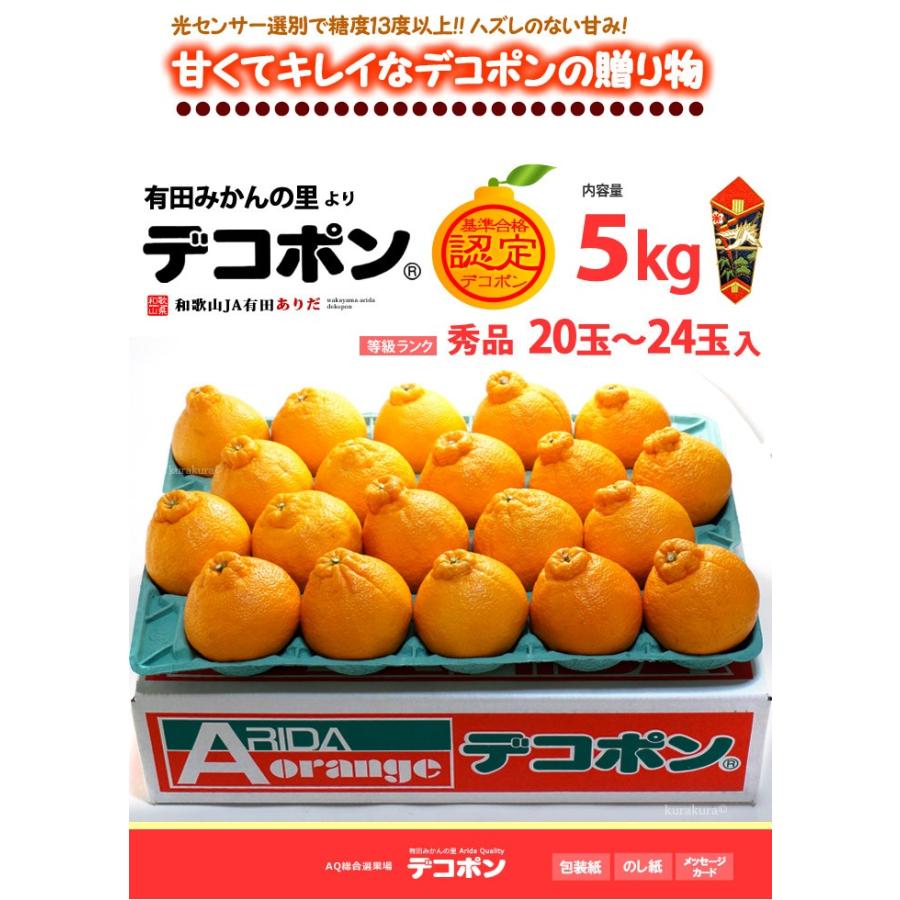 有田 デコポン (20-24玉/約5kg) 和歌山産 でこぽん 秀品 贈答 ギフト