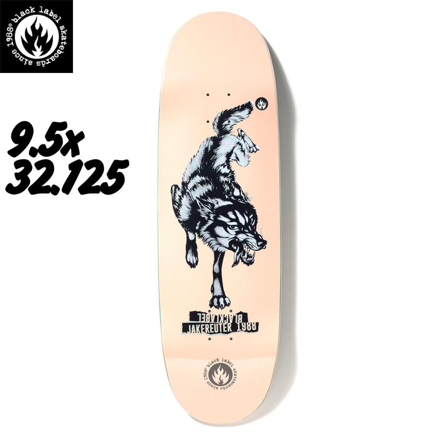ブラックレーベル 9.5インチ スケボー デッキ カスタムシェイプ BLACK