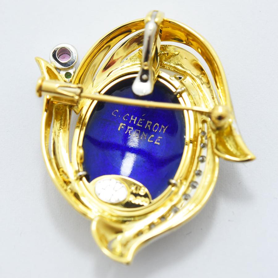 梶 光夫 ブローチ エマイユ MITSUO KAJI ペンダントトップ エマーユ