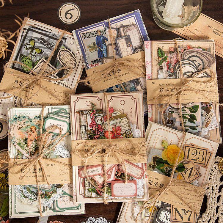 多素材 80枚 3種類素材 詰め合わせセット 海外 コラージュ 素材 セット