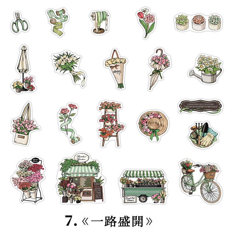 海外 シール 透ける 大人 ブラウン系 40枚 ステッカー コラージュ 素材