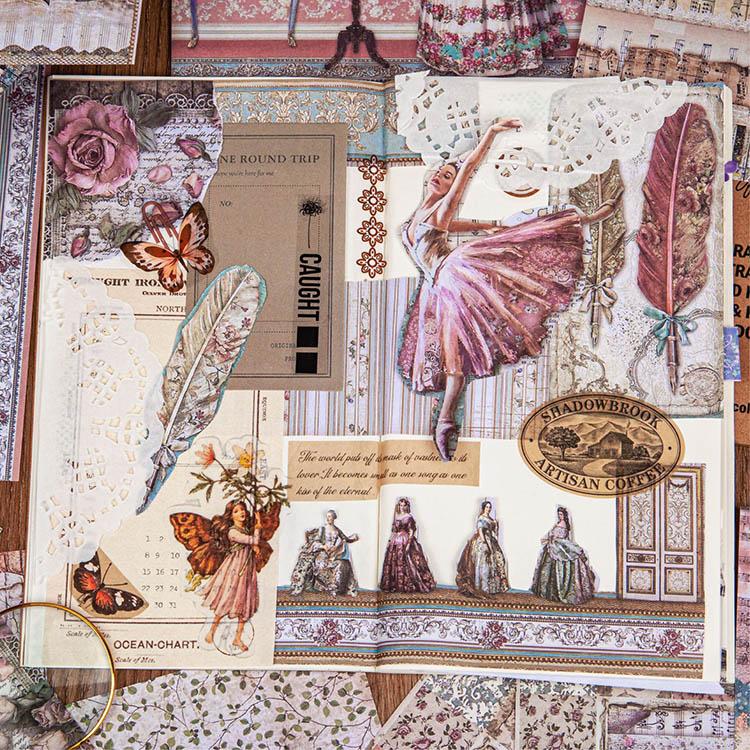 海外デザインペーパー 素材紙 背景紙 大きめ コラージュ 素材 上質紙