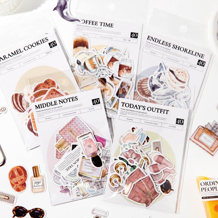 海外シール マステ素材 コラージュ 素材 マステシール 化粧品 香水瓶