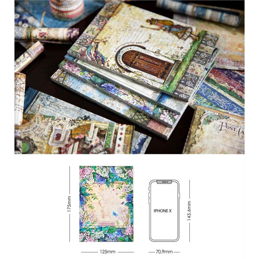 素材紙ブック 50頁 両面印刷 大判サイズ 海外 コラージュ素材 華やか