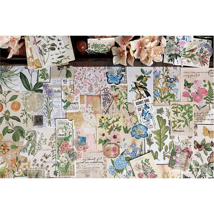 80枚 異素材 コラージュ素材セット 2種類素材 詰め合わせセット 大容量