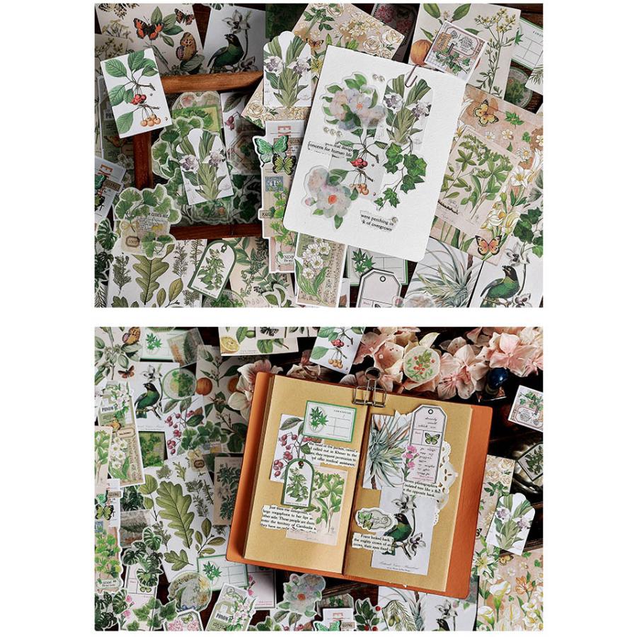 80枚 異素材 コラージュ素材セット 2種類素材 詰め合わせセット 大容量