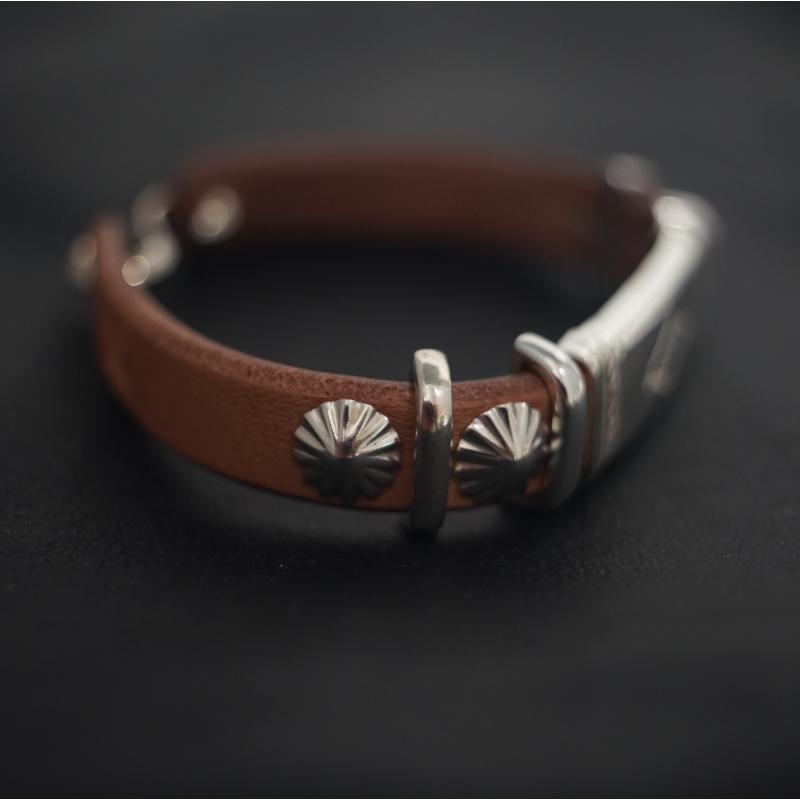 メンズ バングル ブレスレット アポロコンチョ付き ダブルカンブレ