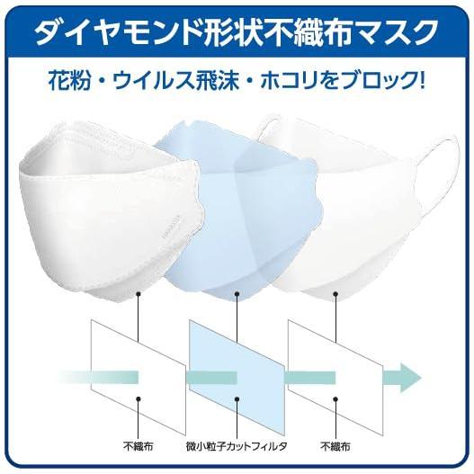 個包装 Hanassia（ハナッシア）3Dマスク ホワイト 30枚入X2 全国マスク