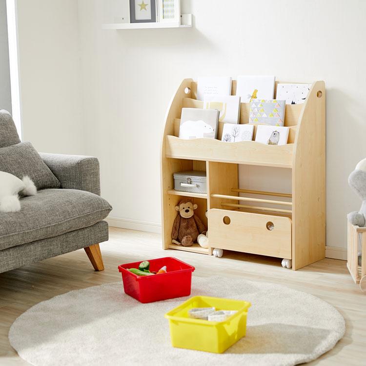 LOWYA（ロウヤ） 絵本棚 おもちゃ 収納 本棚 絵本ラック おしゃれ 子供