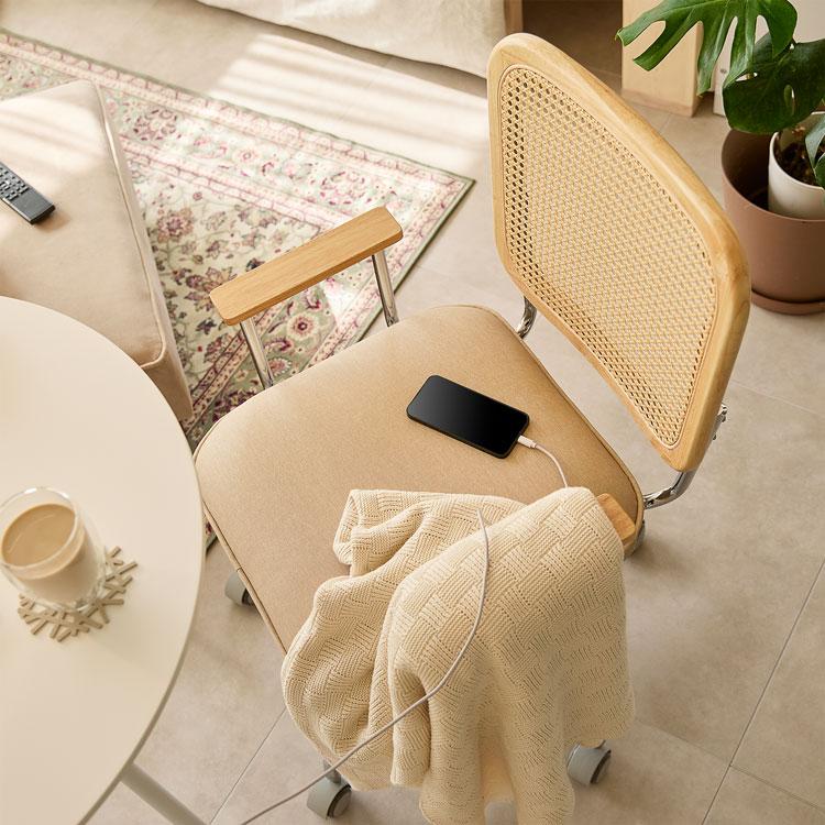 LOWYA（ロウヤ） デスクチェア ラタン調チェア おしゃれ オフィス