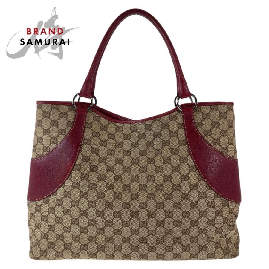 GUCCI（グッチ） GG柄 ブラウン レッド シルバー金具 GGキャンバス