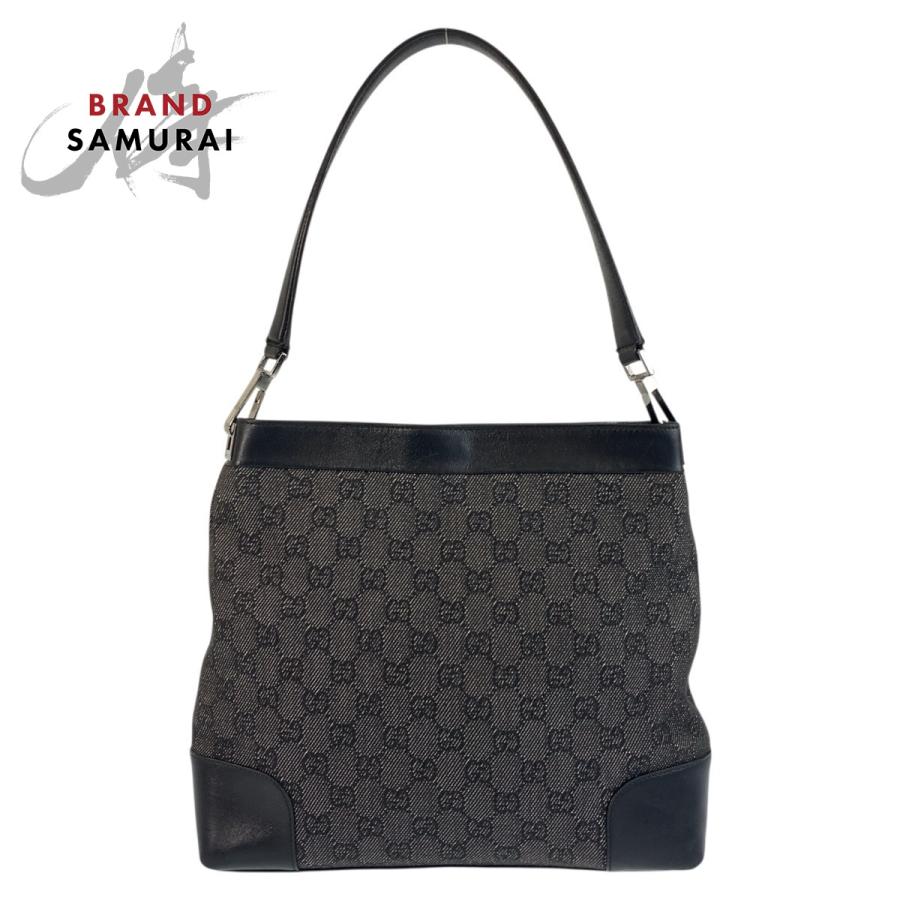 GUCCI（グッチ） 美品 ブラック 黒 シルバー金具 GGキャンバス/レザー