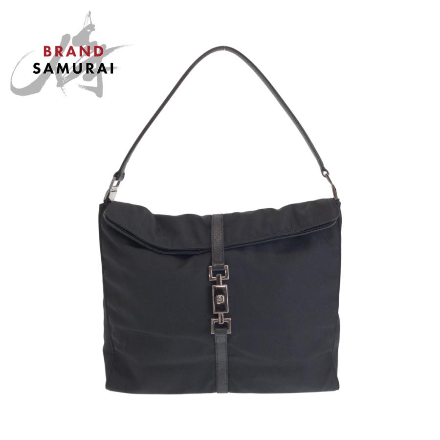 GUCCI（グッチ） ジャッキー ブラック 黒 シルバー金具 ナイロン 001