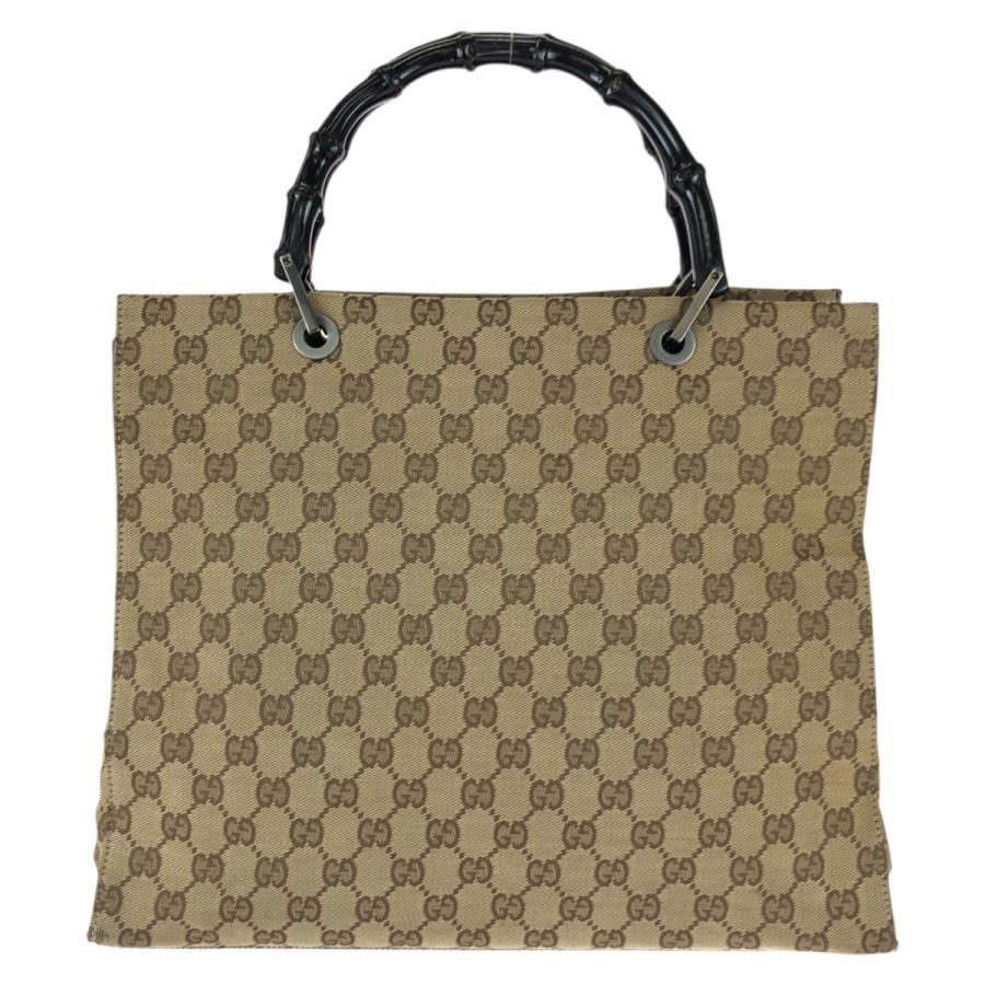 GUCCI（グッチ） 美品 バンブー ベージュ ブラウン ガンメタ金具 GG