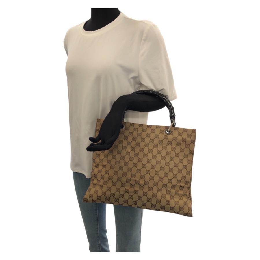 GUCCI（グッチ） 美品 バンブー ベージュ ブラウン ガンメタ金具 GG