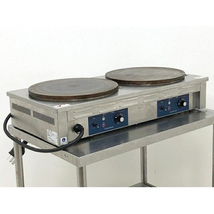 ニチワ 電気式 クレープ焼器 2連 CM-410HW 200V ハイパワー仕様 GKL-01