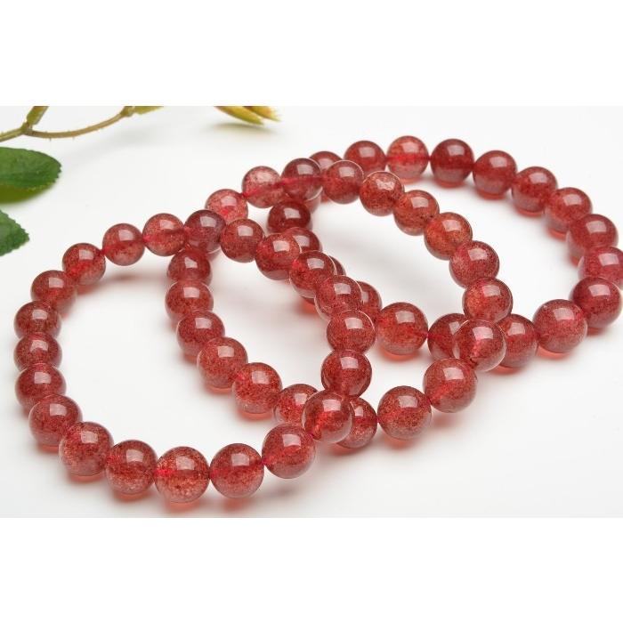 ストロベリークォーツ（エピドートインクォーツ） 9mm ブレスレット_