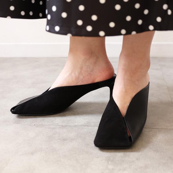 JIL SANDER（ジルサンダー） Square Toe Leather Mules サンダル