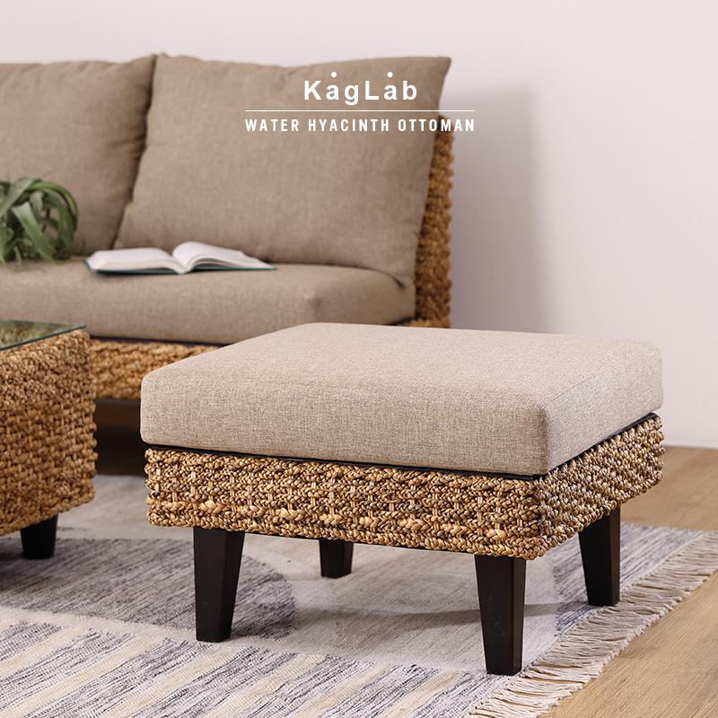 アジアン家具 オットマン ソファー ウォーターヒヤシンス ラタン バリ