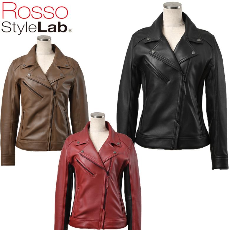 レディースバイクジャケット 革ジャン プロテクター付き 秋冬用 ROSSO