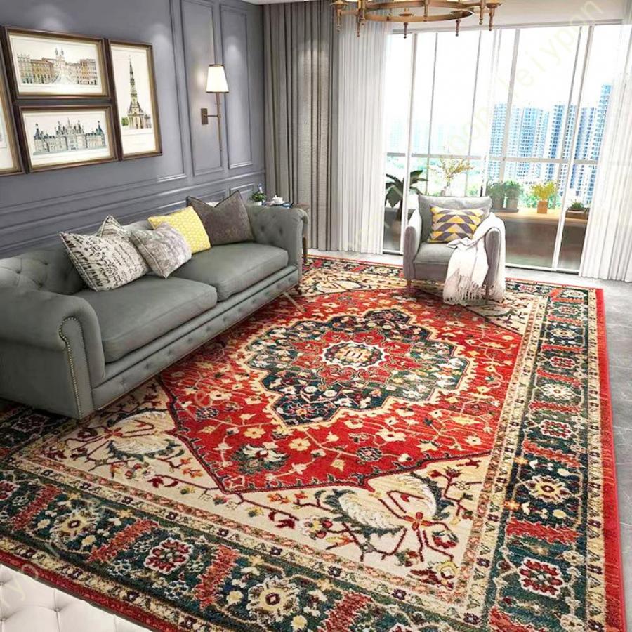 ラグ カーペット 青 レッド ベージュ バラ ローズ 薔薇 ラグマット