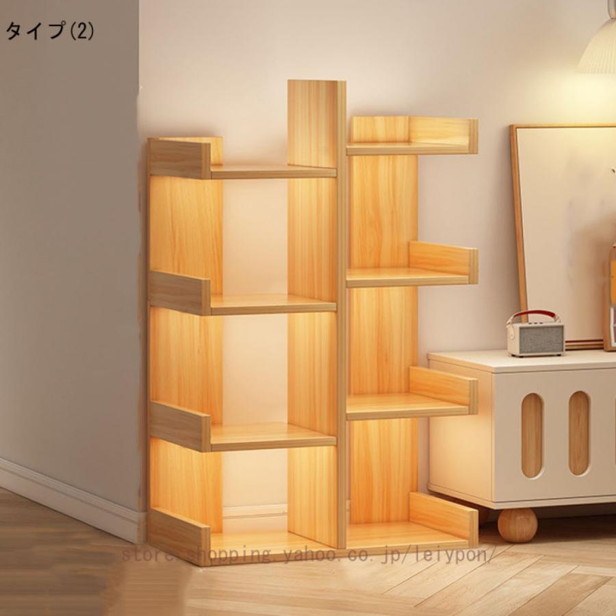 本棚 5段 木製 おしゃれ ナチュラル コーナーシェルフ オープン