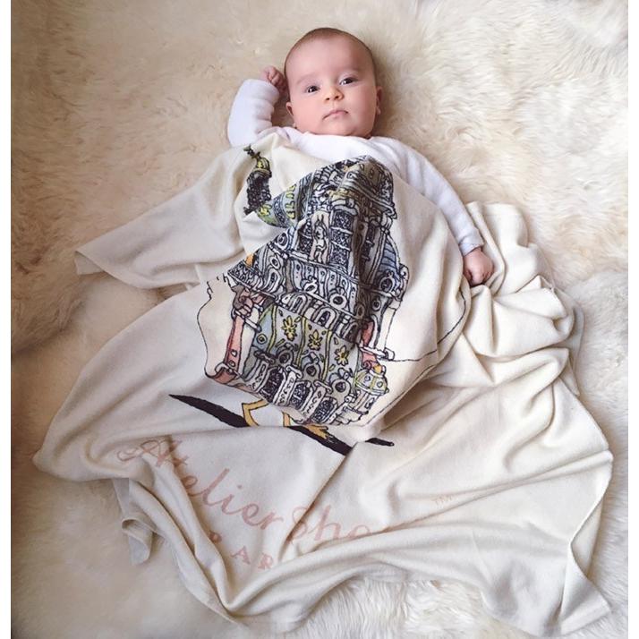 BLOOMブルー】アトリエシュー おくるみ かわいい ベビー ブランケット