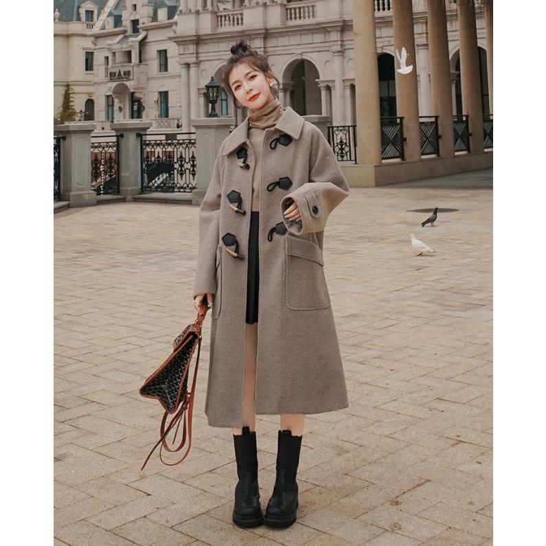 ヘリンボーン コート ロング ダッフルコート アウター レディース 冬