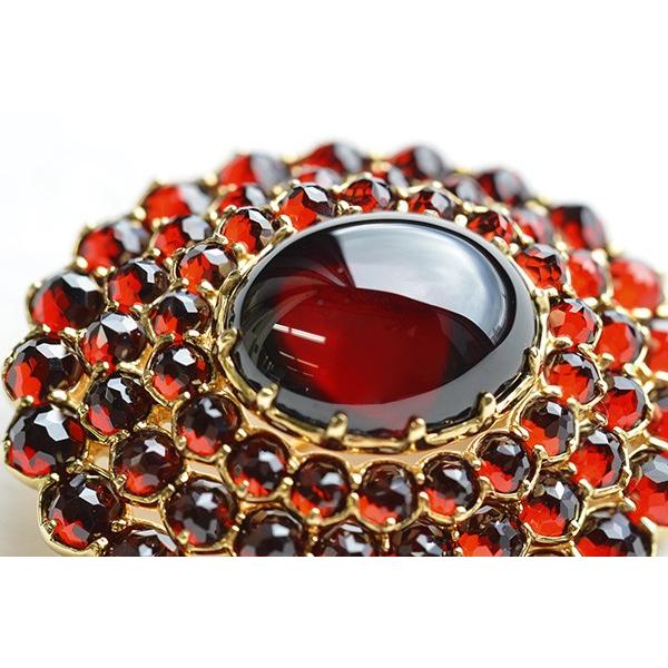 碌山 ガーネット ブローチペンダント 華やかにきらめく上質ワイン