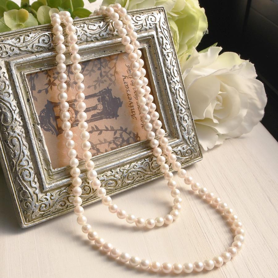 ベビーパール アコヤ真珠 80cm ロングネックレス 5mm 可憐なホワイト