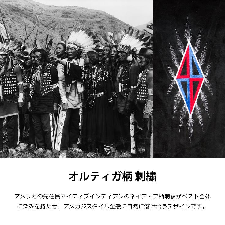 Horn Works 本革 ネイティブ柄ベスト メンズ ホーンワークス 3981