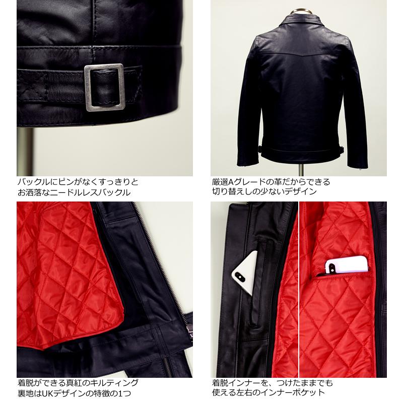 Liugoo Leathers 【50%OFFクーポン】Liugoo Leathers 本革 UK襟付き