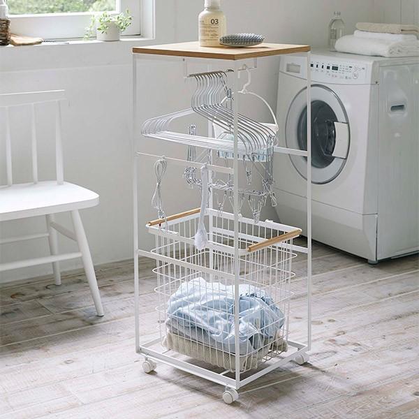 山崎実業 tosca 天板付きランドリーワゴン トスカ ホワイト