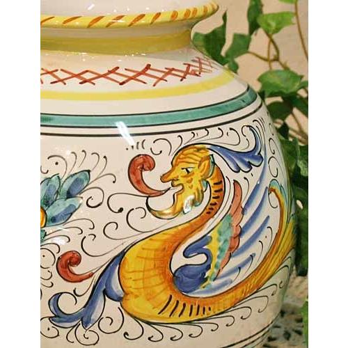 イタリア製 輸入雑貨 花瓶 フラワーベース 陶器 マヨルカ焼き デルータ