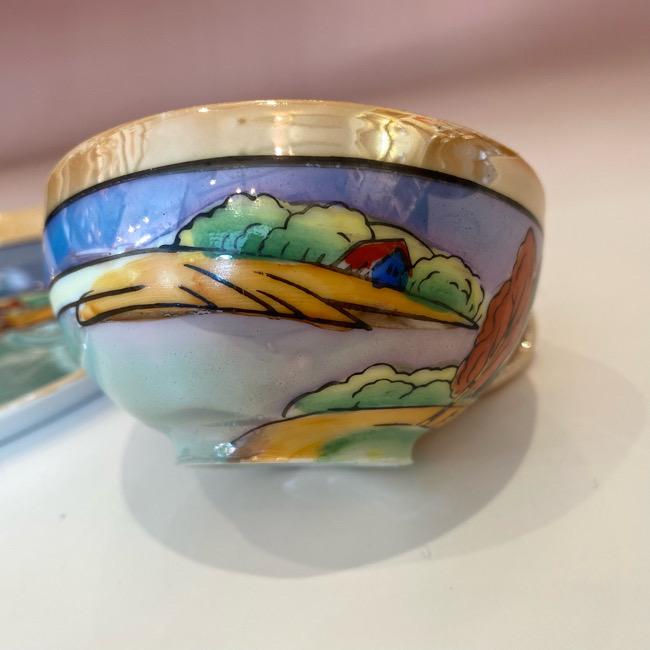 ノリタケ オールドニッポン アールデコ様式 オレンジラスター彩