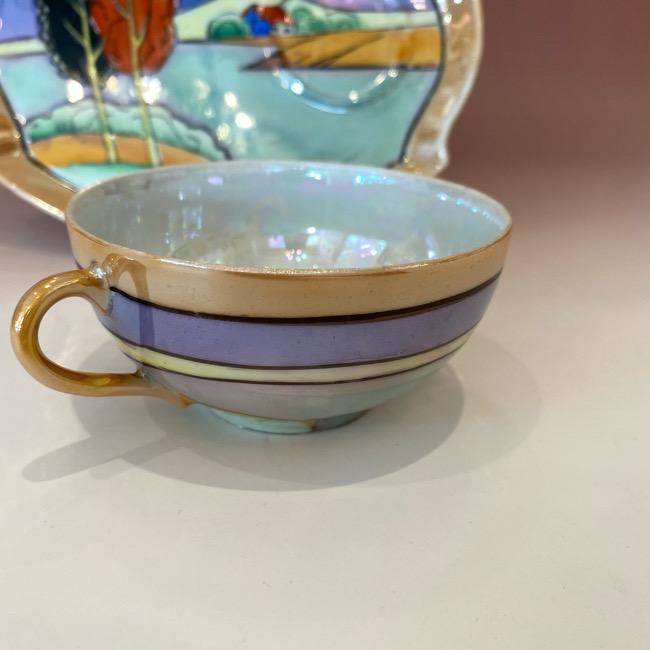 ノリタケ オールドニッポン アールデコ様式 オレンジラスター彩