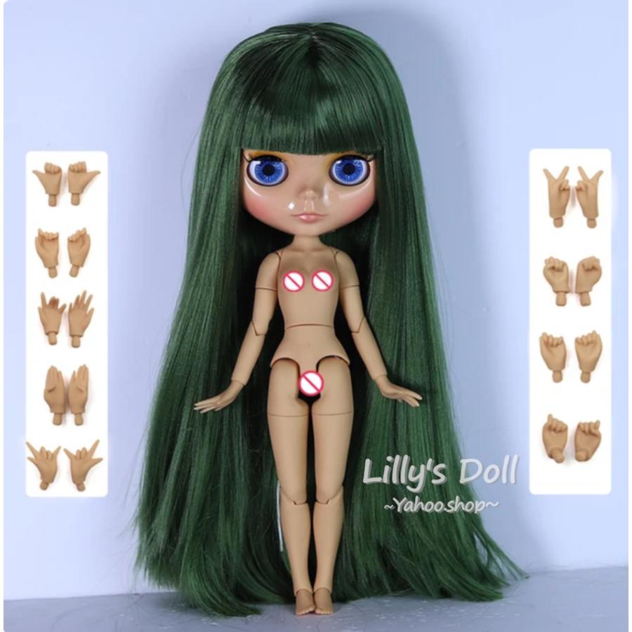アイシードール グリーンヘアー ストレート タンスキン 可動ボディ 1/6