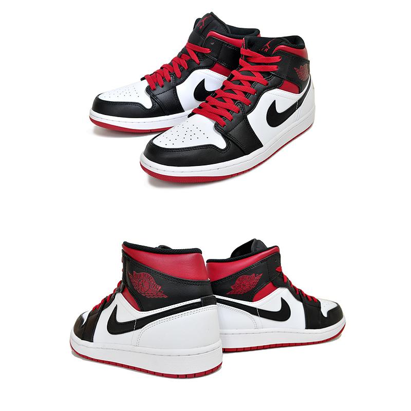 エア ジョーダン 1 NIKE AIR JORDAN MID white/gym red-black dq8426