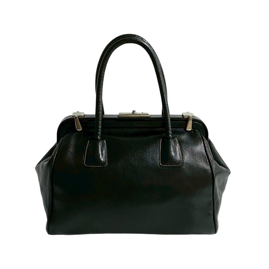 PRADA（プラダ） 極 美品 鍵付き 希少品 ロゴ金具 がま口 レザー 本革