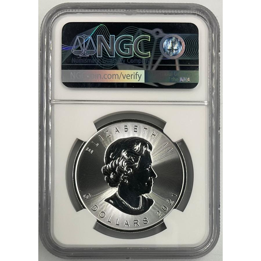2021年 カナダ メイプルリーフ 1oz 5ドル 銀貨 エリザベス2世 NGC社