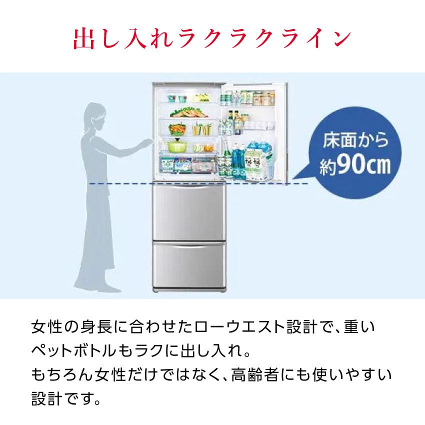 SHARP（シャープ） 冷蔵庫 SJ-W358K 350L 省エネ マットシルバー