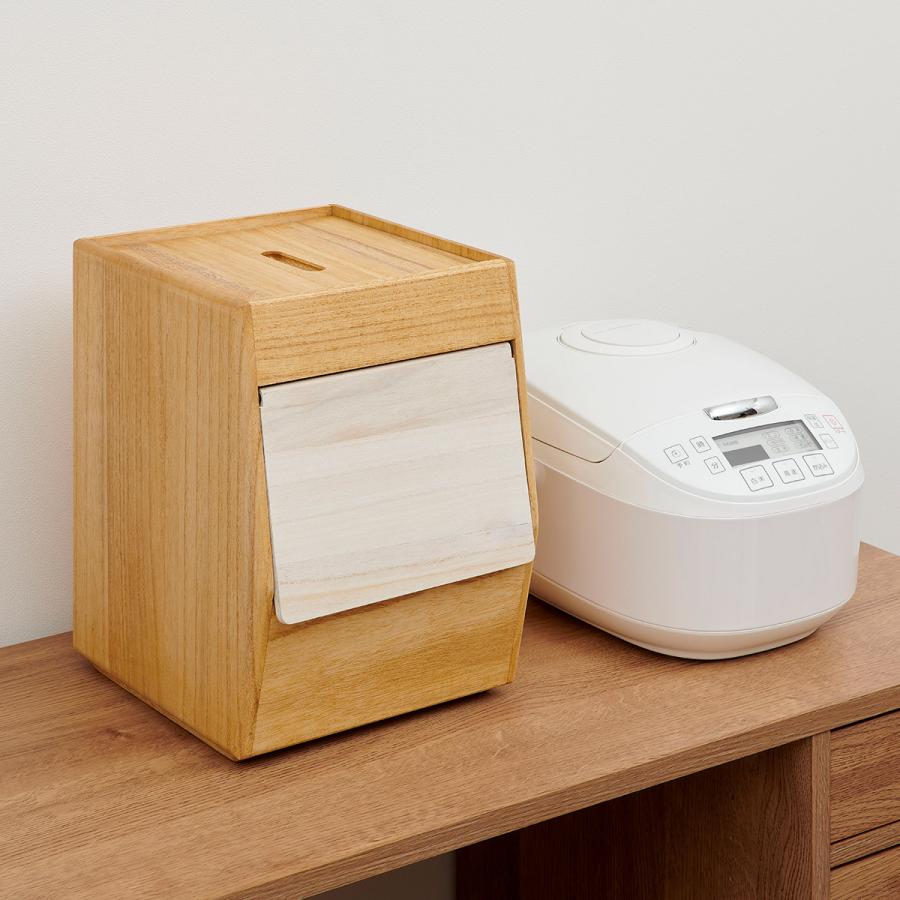 米びつ 5kg 木製 桐 日本製 完成品 防虫 調湿 水拭き 米 お米入れ 計量