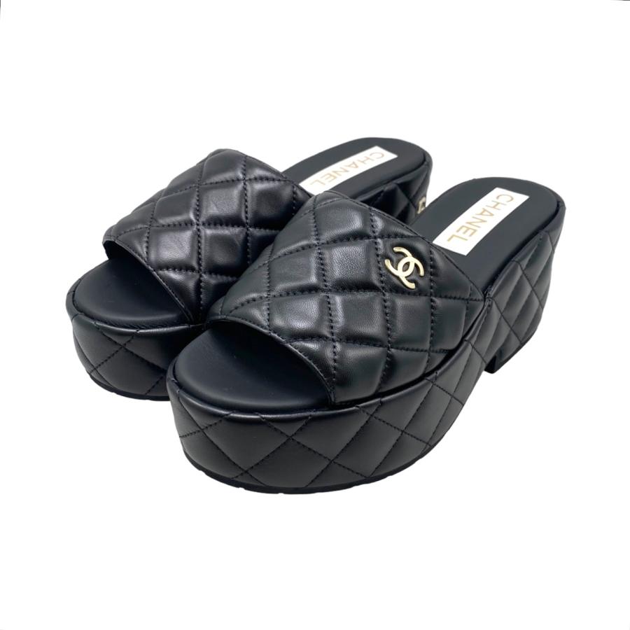 CHANEL（シャネル） 厚底サンダル マトラッセ ココマーク 37サイズ
