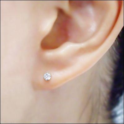 一粒ダイヤモンドピアス あすつく pt900 0.1ct プチダイヤモンド 鉄板