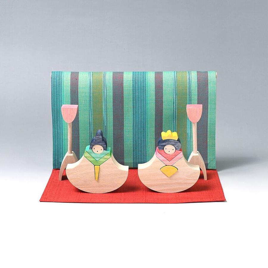 小黒三郎 組み木のひな人形 KH112 銀杏びな 垂幕もうせん付 ひなまつり